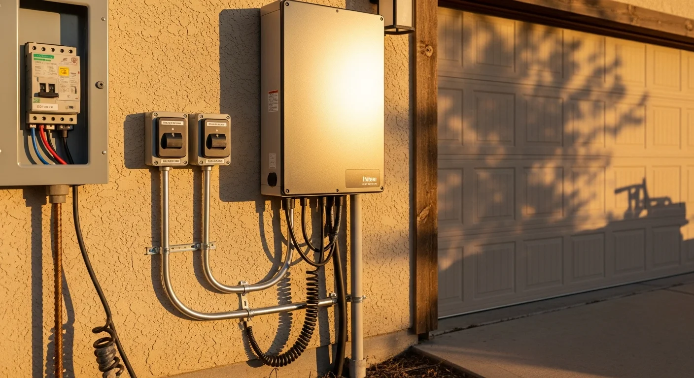 Battery backup system installed in home